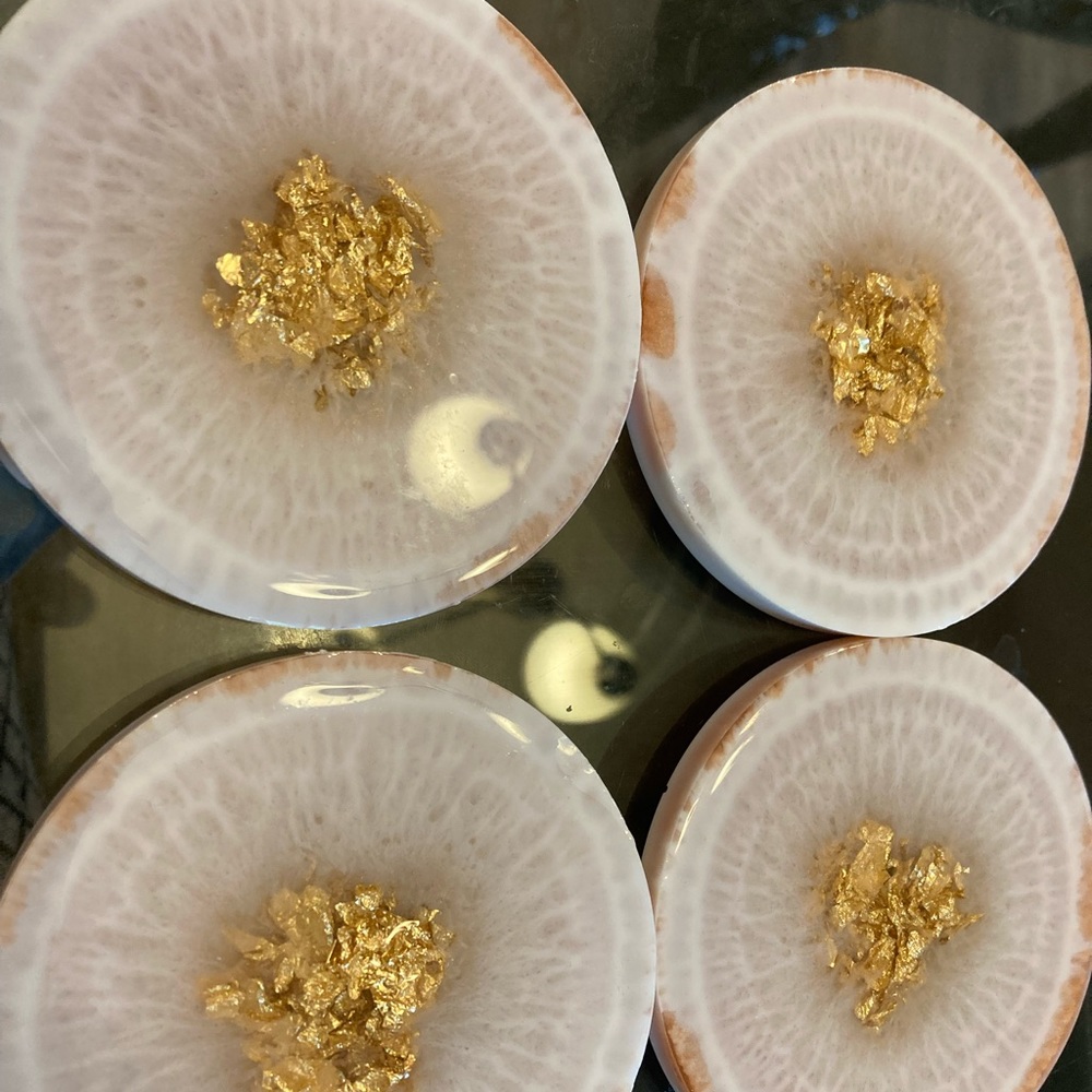 Gold Flake Resin Coasters